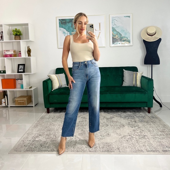 Pinko Denim - Pinko Washed Straight Leg High Rise Jeans